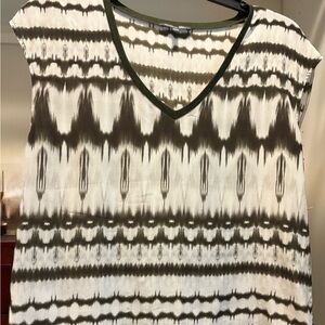 Women's Michael Stars Silk Olive Ikat Top